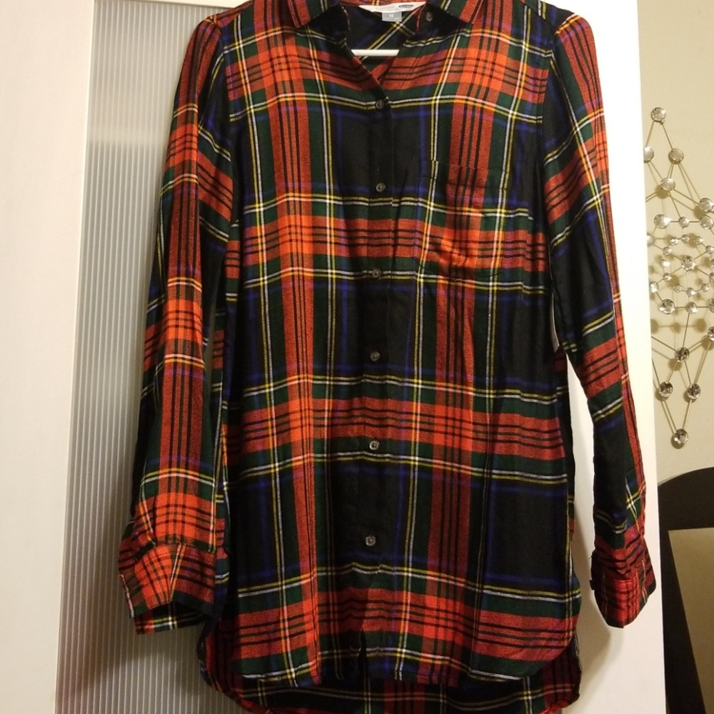 NWT Plaid Flannel Shirt XS